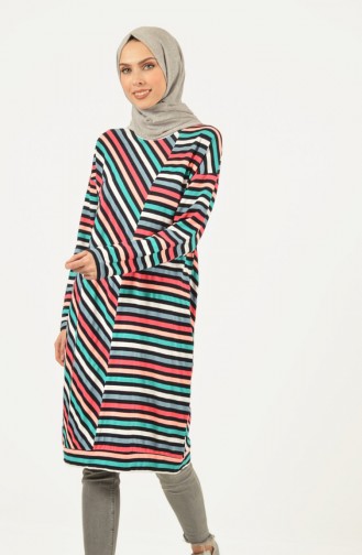 Striped Tunic Turquoise Powder 1474-01