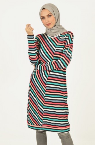 Striped Tunic Turquoise Powder 1474-01