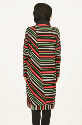 Striped Tunic Black Red 1474A-01