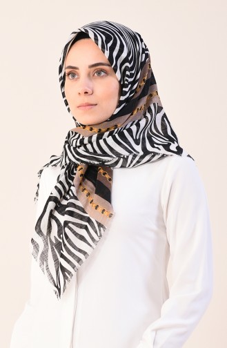 Patterned Square Scarf Beige 2375-08