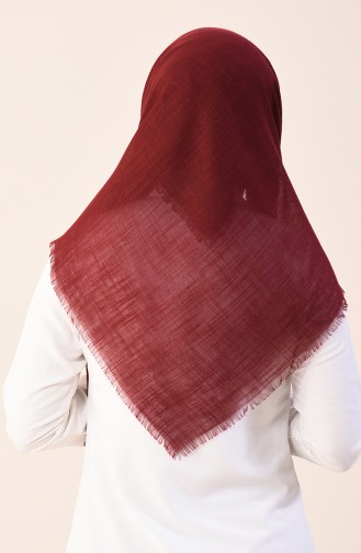 Düz Flamlı Pamuksu Eşarp 2377-01 Bordo