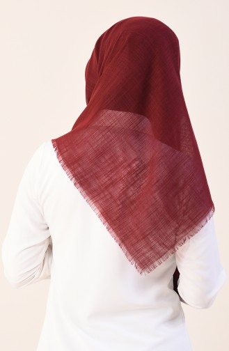 Düz Flamlı Pamuksu Eşarp 2377-01 Bordo