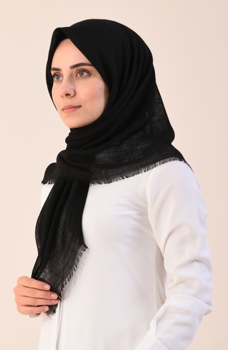 وشاح قطني سادة أسود 2377-06