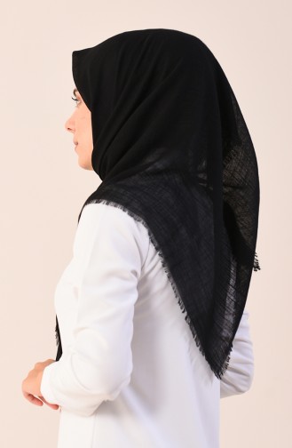 Plain Cotton Scarf Black 2377-06