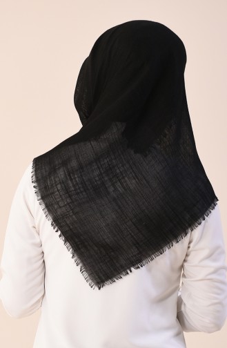 Plain Cotton Scarf Black 2377-06