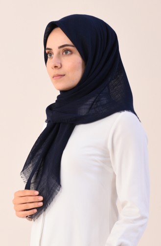 Plain Cotton Scarf Navy Blue 2377-13