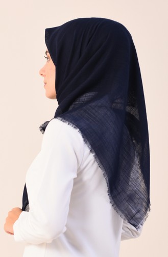 Plain Cotton Scarf Navy Blue 2377-13