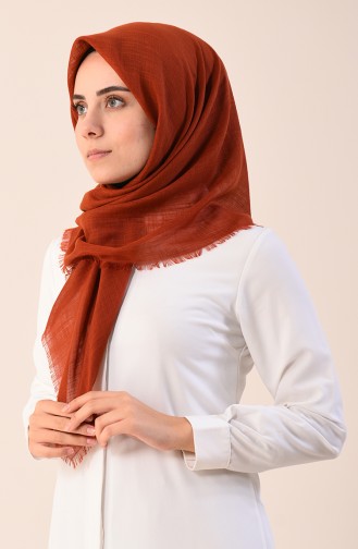 Plain Cotton Scarf Brown Tobacco 2377-22