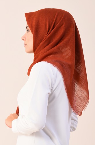 Plain Cotton Scarf Brown Tobacco 2377-22