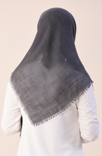 Düz Flamlı Pamuksu Eşarp 2377-23 Füme