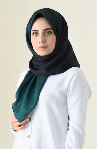 وشاح حرير لون متدرج أخضر زمردي 13124-02