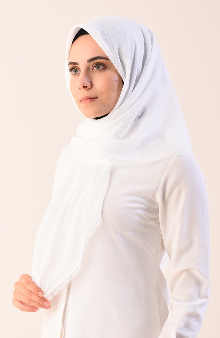 plain white cotton scarf