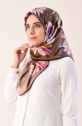 Karaca Patterned Rayon Scarf Brown 90608-09