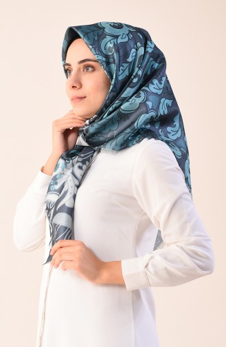 Printed Taffeta Scarf Light Petroleum 95301-02