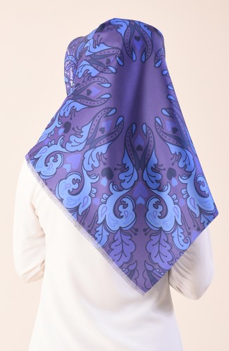 Printed Taffeta Scarf Purple 95301-03