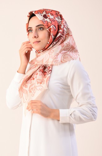 Printed Taffeta Scarf Salmon 95301-08