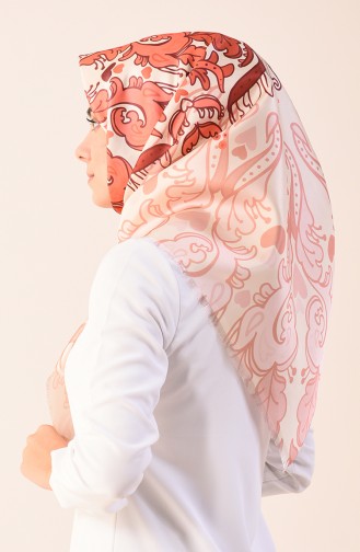 Printed Taffeta Scarf Salmon 95301-08