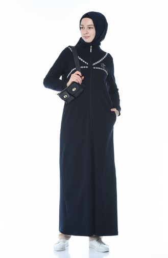 Abaya Sport a Fermeture 9106-02 Bleu marine 9106-02