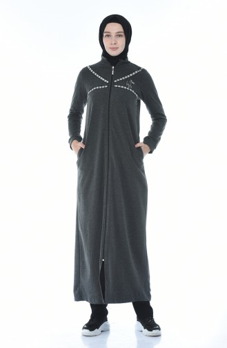 Sports Abaya with Zipper Anthracite 9106-05