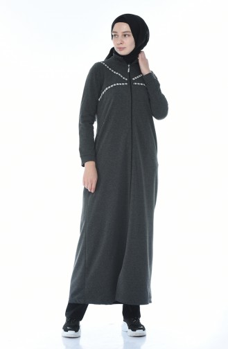 Sports Abaya with Zipper Anthracite 9106-05