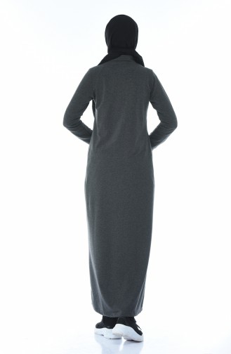 Sports Abaya with Zipper Anthracite 9106-05