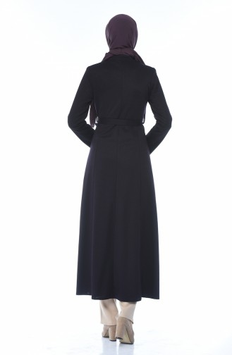 Abaya a Fermeture et Ceinture 8213-04 Pourpre 8213-04