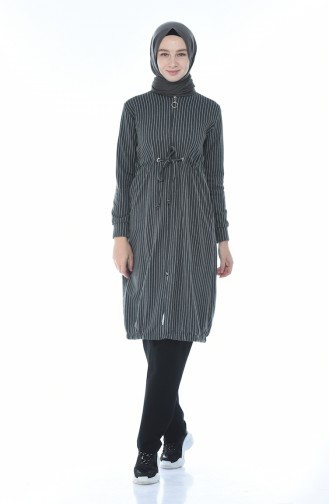 Striped seasonal cape Gray 1585-01