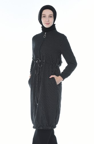 Striped seasonal cape Black 1585-02