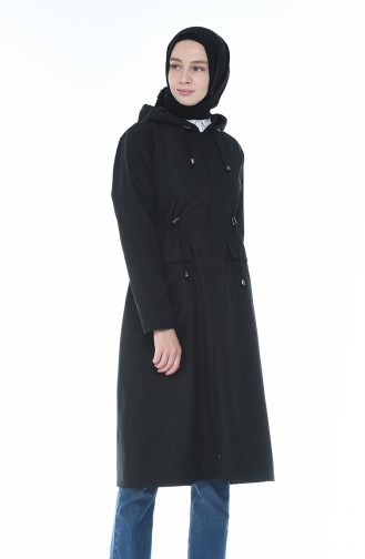 Waist Pleated Seasonal Cape Black 5024-01
