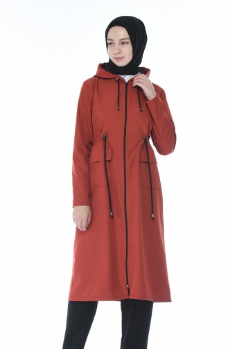 Waist Pleated Seasonal Cape Brick 5024-02