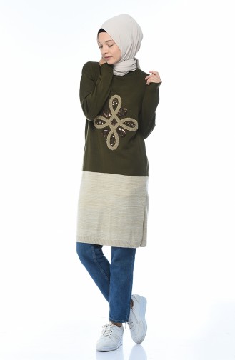 Pull Tricot a Motifs 1904-05 Khaki 1904-05