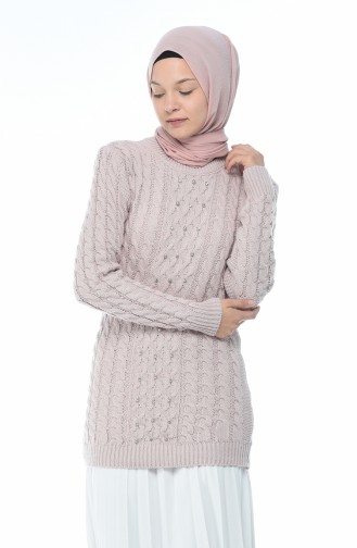 Tricot Sweater Decorated With Stones Powder 8037-01
