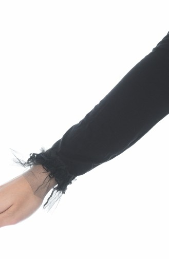 XL Dantelli Kolluk 26017-01 Siyah