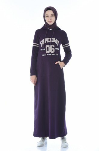 Lila Hijab Kleider 9088-01