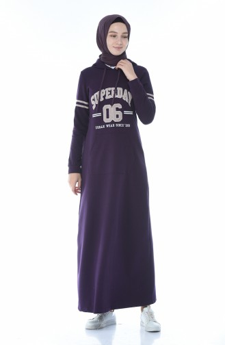 Lila Hijab Kleider 9088-01