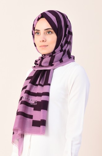 Patterned Cotton Shawl Magenta Purple 901542-06