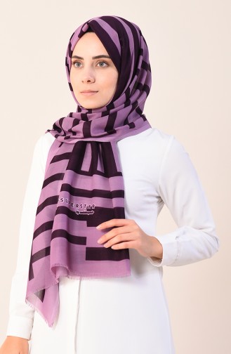 Châle Coton a Motifs 901542-06 Violet Pourpre 901542-06