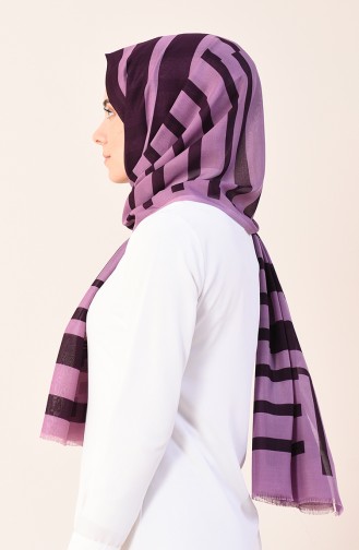 Patterned Cotton Shawl Magenta Purple 901542-06