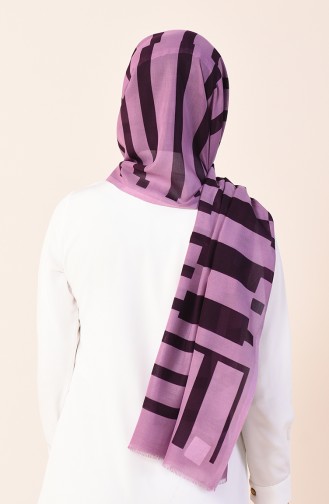 Patterned Cotton Shawl Magenta Purple 901542-06