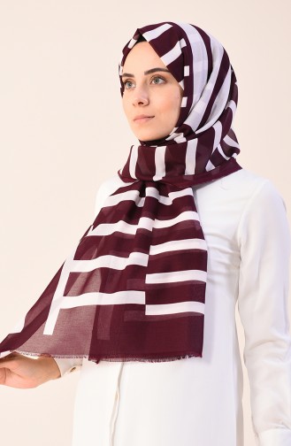 Patterned Cotton Shawl Burgundy 901542-16