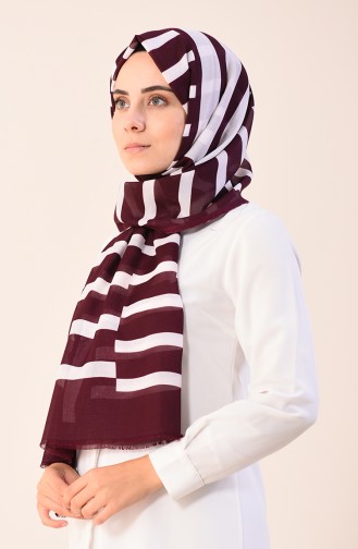 Patterned Cotton Shawl Burgundy 901542-16