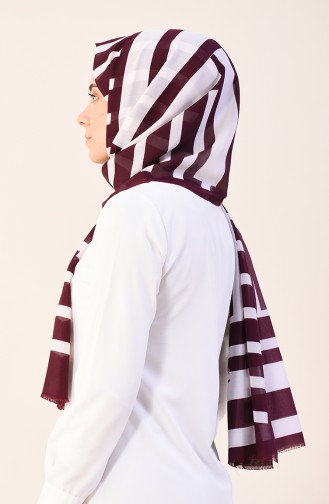 Patterned Cotton Shawl Burgundy 901542-16