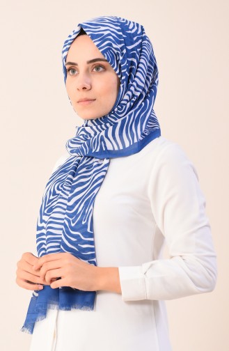 Patterned Cotton Shawl Light Blue 901543-14