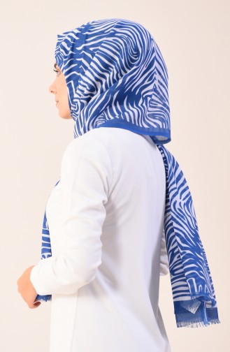 Patterned Cotton Shawl Light Blue 901543-14