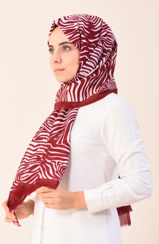 Patterned Cotton Shawl Bordeaux 901543-17