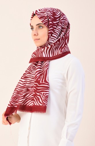 Patterned Cotton Shawl Bordeaux 901543-17