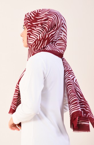 Patterned Cotton Shawl Bordeaux 901543-17