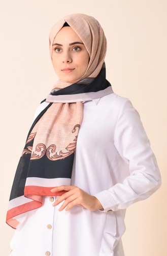 Patterned Cotton Shawl Beige 95299-04