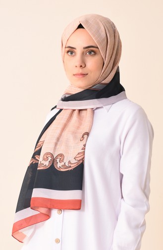 Patterned Cotton Shawl Beige 95299-04