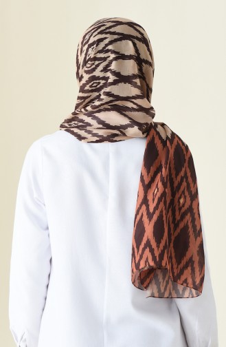 Patterned Cotton Shawl Brown 95300-01
